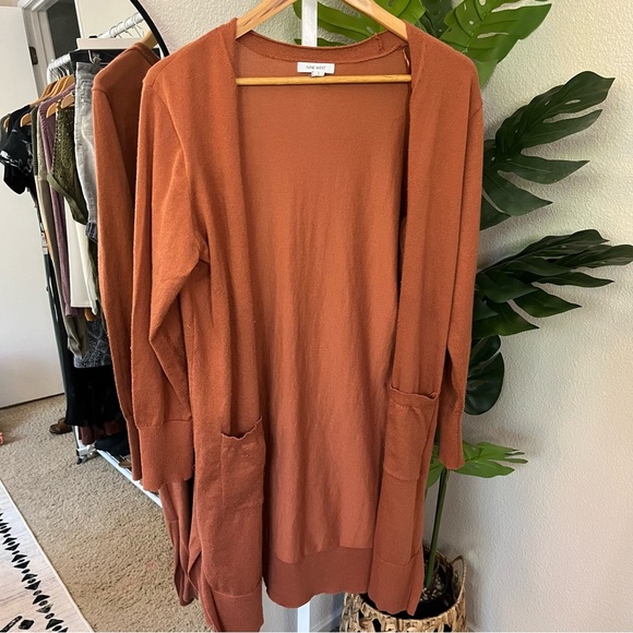 ✨ Nine West Burnt Sienna Pocket Cardigan S | Soft Layering Sweater - Picture 1 of 7